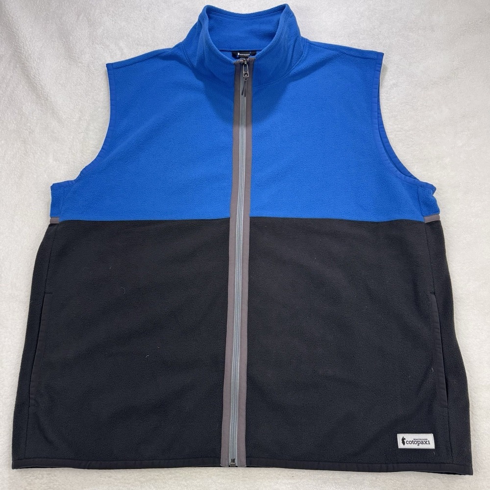 Cotopaxi Amado‎ Fleece Vest Jacket Men 2XL Blue Recycled Full Zip Colorblock